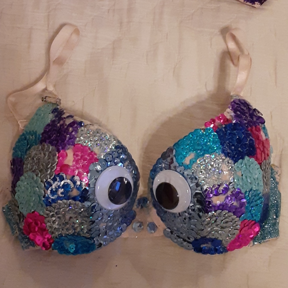 Custom made bras (Rainbow Fish kid book)
